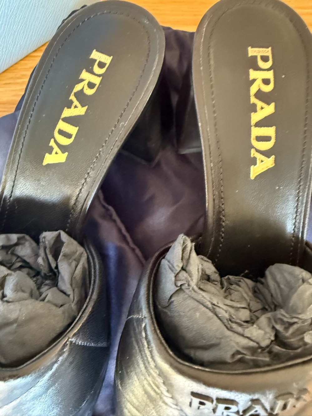 Prada Black Quilted Leather Square-Toe Heel Mules - Picture 4 of 11